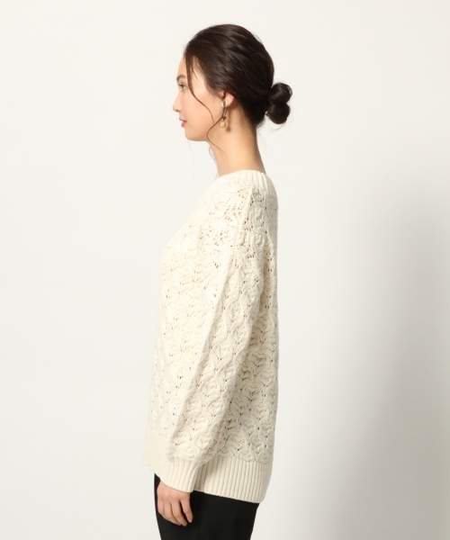 GLOBAL WORK（グローバルワーク）の「スカシアミチュニックプルオーバー/778854（ニット/セーター・レディース・ネイビー/グレー/ホワイト/ライトグリーン・MEDIUM/LARGE）」の9枚目の写真