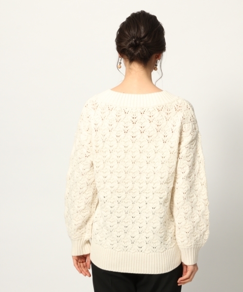 GLOBAL WORK（グローバルワーク）の「スカシアミチュニックプルオーバー/778854（ニット/セーター・レディース・ネイビー/グレー/ホワイト/ライトグリーン・MEDIUM/LARGE）」の8枚目の写真