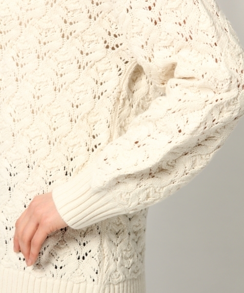 GLOBAL WORK（グローバルワーク）の「スカシアミチュニックプルオーバー/778854（ニット/セーター・レディース・ネイビー/グレー/ホワイト/ライトグリーン・MEDIUM/LARGE）」の18枚目の写真