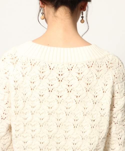 GLOBAL WORK（グローバルワーク）の「スカシアミチュニックプルオーバー/778854（ニット/セーター・レディース・ネイビー/グレー/ホワイト/ライトグリーン・MEDIUM/LARGE）」の12枚目の写真