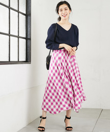 RIVE DROITE | 【洗える】トロミチェックイレヘムスカート(スカート)
