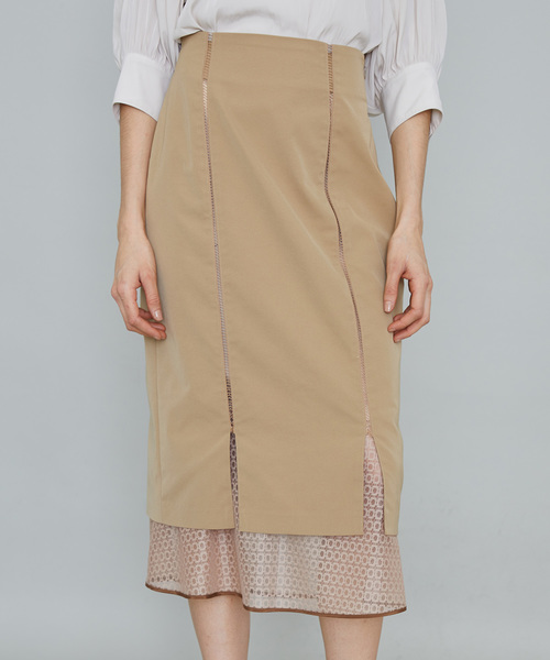 UNITED TOKYO（ユナイテッドトウキョウ）の「コルセットベルトスカート（スカート・レディース・ベージュ/ネイビー・1）」の7枚目の写真
