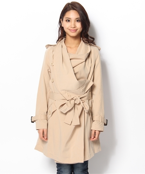 SLY LANG（スライラング）の「13Sドレープトレンチコート（トレンチコート・レディース・ライトパープル/ブラック/ベージュ/カーキ・FREE）」の5枚目の写真