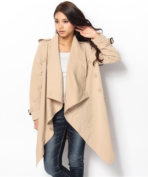 SLY LANG（スライラング）の「13Sドレープトレンチコート（トレンチコート・レディース・ライトパープル/ブラック/ベージュ/カーキ・FREE）」の8枚目の写真