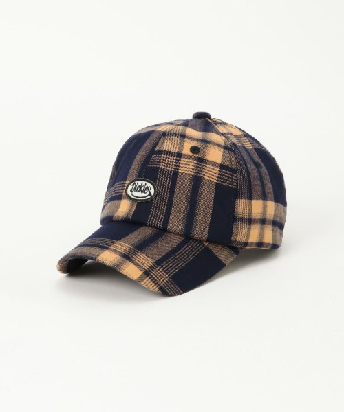 Dickies（ディッキーズ）の「Dickies ディッキーズ チェックワッペンキャップ（キャップ・レディース・ブラック/ベージュ/レッド/グリーン・FREE）」の2枚目の写真