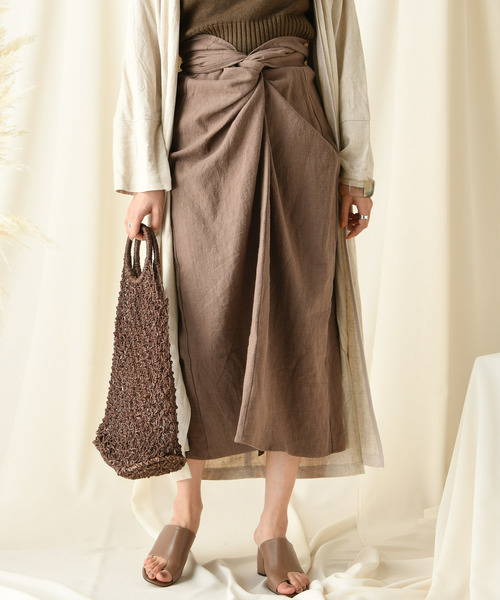 DouDou（ドゥドゥ）の「カイトスカート（スカート・レディース・ブラウン/オフホワイト/ブルー/アイボリー/モカ・FREE）」の9枚目の写真