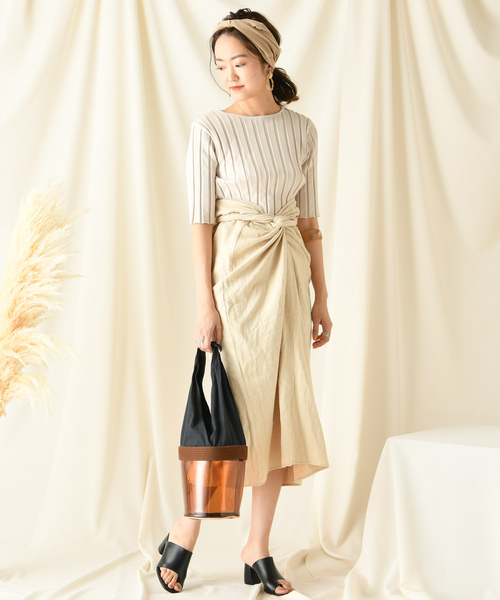 DouDou（ドゥドゥ）の「カイトスカート（スカート・レディース・ブラウン/オフホワイト/ブルー/アイボリー/モカ・FREE）」の12枚目の写真