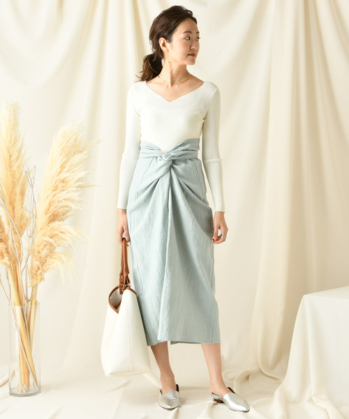 DouDou（ドゥドゥ）の「カイトスカート（スカート・レディース・ブラウン/オフホワイト/ブルー/アイボリー/モカ・FREE）」の16枚目の写真