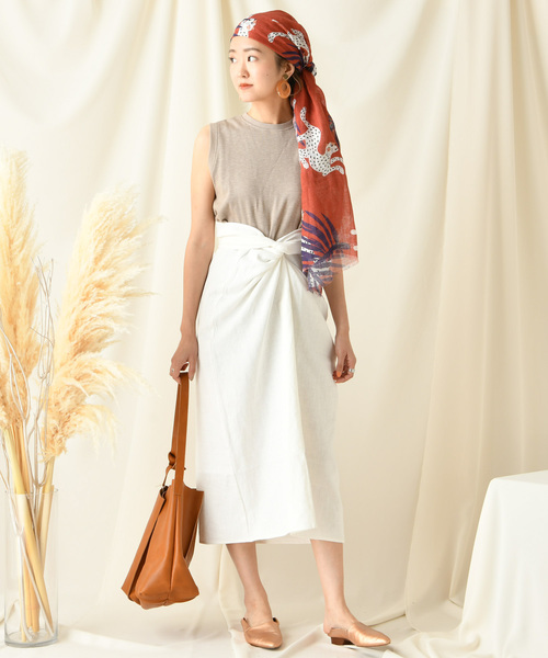 DouDou（ドゥドゥ）の「カイトスカート（スカート・レディース・ブラウン/オフホワイト/ブルー/アイボリー/モカ・FREE）」の20枚目の写真