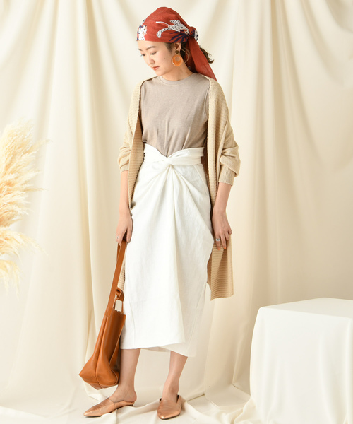 DouDou（ドゥドゥ）の「カイトスカート（スカート・レディース・ブラウン/オフホワイト/ブルー/アイボリー/モカ・FREE）」の22枚目の写真