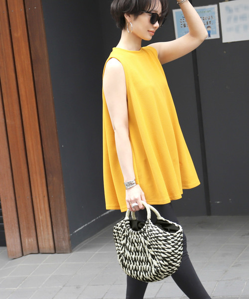 coca（coca）（コカ）の「ミックス編み半月型リングハンドルペーパーバッグ（かごバッグ・レディース・ブラック・ONE SIZE）」の8枚目の写真