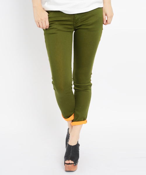 X-girl(エックスガール)の「NEON SKINNY PANTS(その他パンツ・レディース・ブラック/グレー/オリーブ/ブルー・1/0/2)」の3枚目の写真