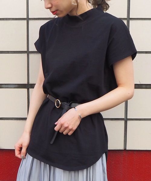 tiptop（ティップトップ）の「モックネックラウンドヘムプルオーバー【ZOZOTOWN限定アイテム】（Tシャツ/カットソー・レディース・ブラック/ベージュ/オフホワイト/グリーン/A・FREE）」の9枚目の写真