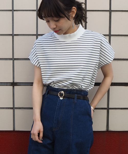 tiptop（ティップトップ）の「モックネックラウンドヘムプルオーバー【ZOZOTOWN限定アイテム】（Tシャツ/カットソー・レディース・ブラック/ベージュ/オフホワイト/グリーン/A・FREE）」の18枚目の写真