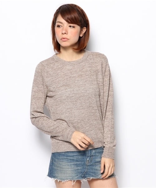 goa（ゴア）の「Linen ｸﾙｰﾌﾟﾙｵｰﾊﾞｰ（Tシャツ/カットソー・レディース・ベージュ/ナチュラル/インディゴブルー/モカ・FREE）」の2枚目の写真