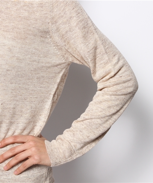 goa（ゴア）の「Linen ｸﾙｰﾌﾟﾙｵｰﾊﾞｰ（Tシャツ/カットソー・レディース・ベージュ/ナチュラル/インディゴブルー/モカ・FREE）」の9枚目の写真