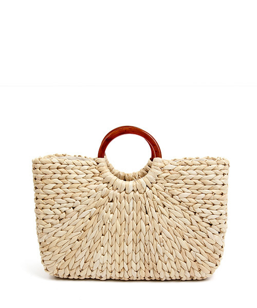 RANDA（ランダ）の「マーブルハンドルカゴバッグ（かごバッグ・レディース・ベージュ/ブラウン・FREE）」の6枚目の写真