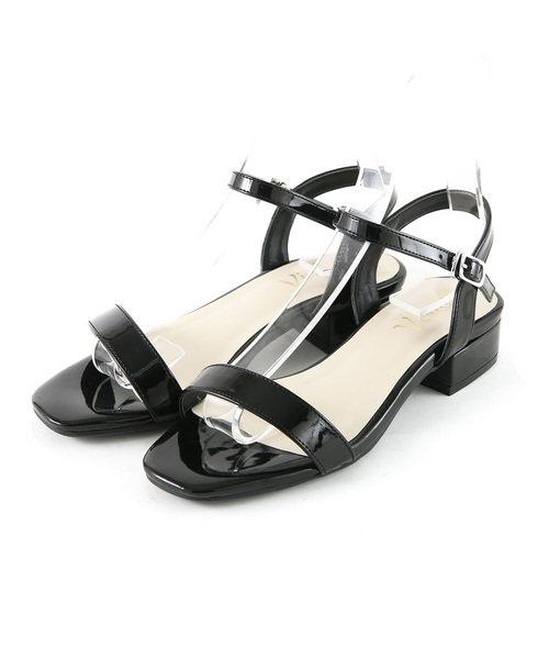 VIVIAN（ヴィヴィアン）の「スクエアトゥネックベルトローヒールサンダル（サンダル・レディース・シルバー/スモークグレー/ブラック系その他/ライトパープル/パイソン/ブラック系その他3/ベージュ系その他3/ブルー系その他3/イエロー系その他3/ペールイエロー/ピンク系その他3/レッド系その他2・LL/SS/S/M/L）」の2枚目の写真