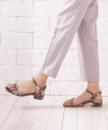 VIVIAN | スクエアトゥネックベルトローヒールサンダル(サンダル)