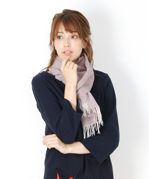 sankyo shokai(サンキョウショウカイ)の「カシミヤマフラー100%(マフラー・レディース・ピンク/グレー/プラム/グリーン/ブラック・FREE)」の17枚目の写真