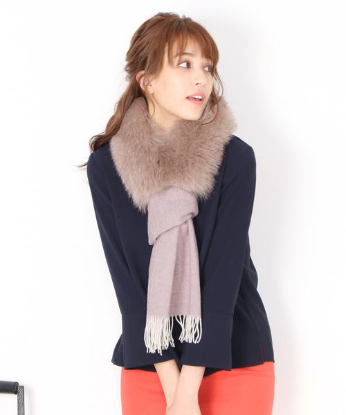 sankyo shokai(サンキョウショウカイ)の「カシミヤマフラー100%(マフラー・レディース・ピンク/グレー/プラム/グリーン/ブラック・FREE)」の18枚目の写真