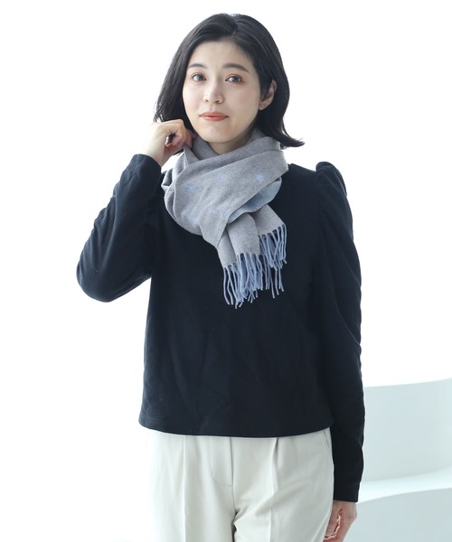 sankyo shokai(サンキョウショウカイ)の「カシミヤマフラー100%(マフラー・レディース・ピンク/グレー/プラム/グリーン/ブラック・FREE)」の7枚目の写真