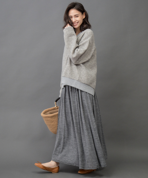 Munich(ミューニック)の「シープパイル Vネックプルオーバー(Tシャツ/カットソー・レディース・グレー/モカ/オートミール・FREE)」の19枚目の写真