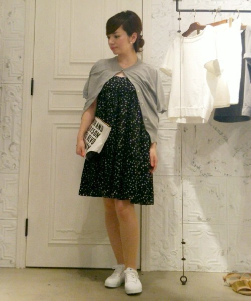 Liesse（リエス）の「半袖カーデ（カーディガン/ボレロ・レディース・ホワイト/ブラック/グレー/ブルー/ダークブラック/トップグレー・9）」の19枚目の写真