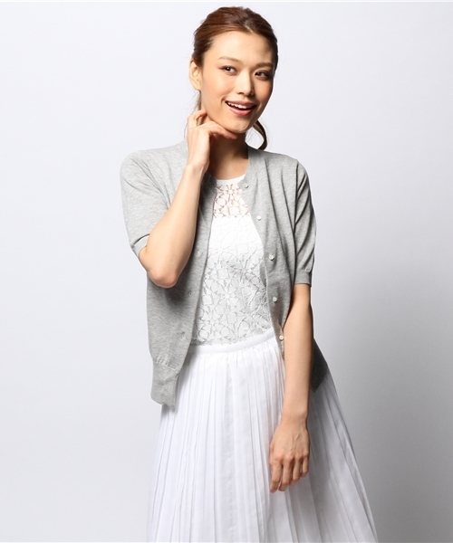 Liesse（リエス）の「半袖カーデ（カーディガン/ボレロ・レディース・ホワイト/ブラック/グレー/ブルー/ダークブラック/トップグレー・9）」の17枚目の写真