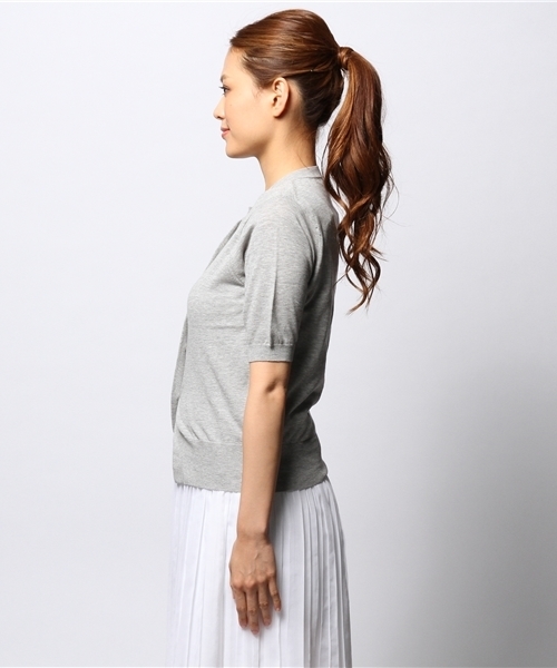 Liesse（リエス）の「半袖カーデ（カーディガン/ボレロ・レディース・ホワイト/ブラック/グレー/ブルー/ダークブラック/トップグレー・9）」の10枚目の写真