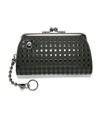 JAM HOME MADE | 印伝/印傳屋 鹿革 レザー 親子 がま口  ミディアム ウォレット チェック柄 ブランド コラボ 二つ折り財布(財布)