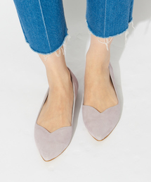 メタルヒールフラットパンプス