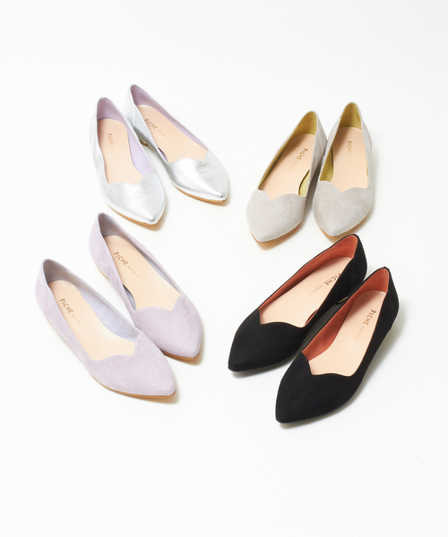 PICHE ABAHOUSE（ピシェ アバハウス）の「メタルヒールフラットパンプス（パンプス・レディース・ブラック/パープル/グレー/シルバー・40/38/39/35/36/37/34）」の9枚目の写真