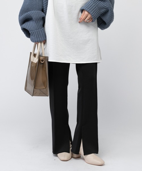 mystic(ミスティック)の「モダールピンタックイージーパンツ(その他パンツ・レディース・ブラック/グレー/グリーン・1/2)」の2枚目の写真