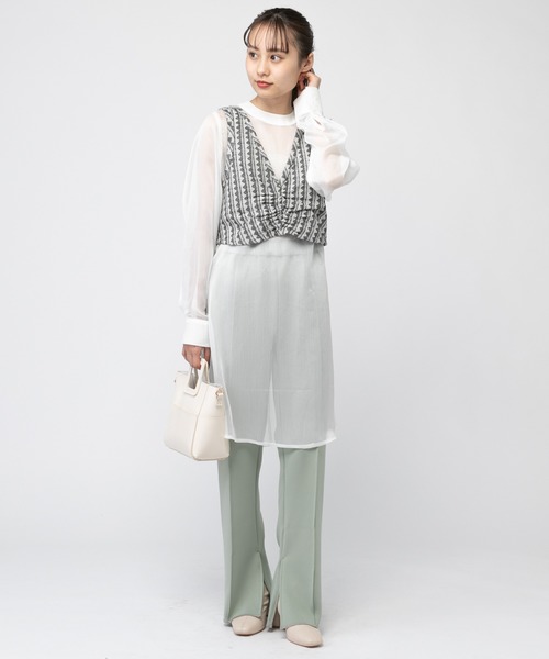 mystic(ミスティック)の「モダールピンタックイージーパンツ(その他パンツ・レディース・ブラック/グレー/グリーン・1/2)」の10枚目の写真