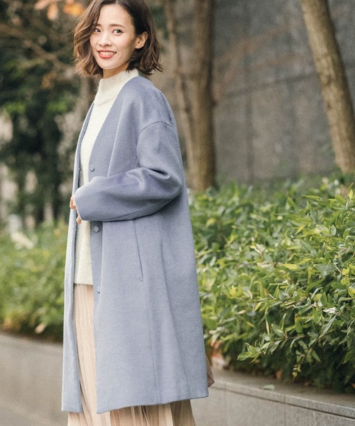 BAYFLOW（ベイフロー）の「ウールコンVネックコート（その他アウター・レディース・ライトグレー/ライトブルー/ベージュ・SMALL/MEDIUM）」の22枚目の写真