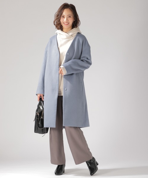 BAYFLOW（ベイフロー）の「ウールコンVネックコート（その他アウター・レディース・ライトグレー/ライトブルー/ベージュ・SMALL/MEDIUM）」の19枚目の写真