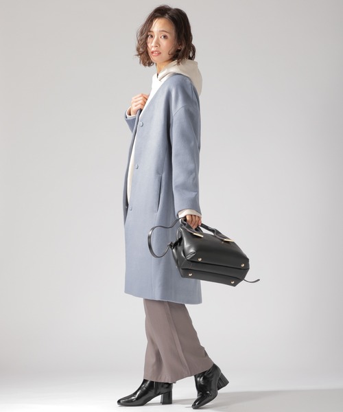 BAYFLOW（ベイフロー）の「ウールコンVネックコート（その他アウター・レディース・ライトグレー/ライトブルー/ベージュ・SMALL/MEDIUM）」の7枚目の写真