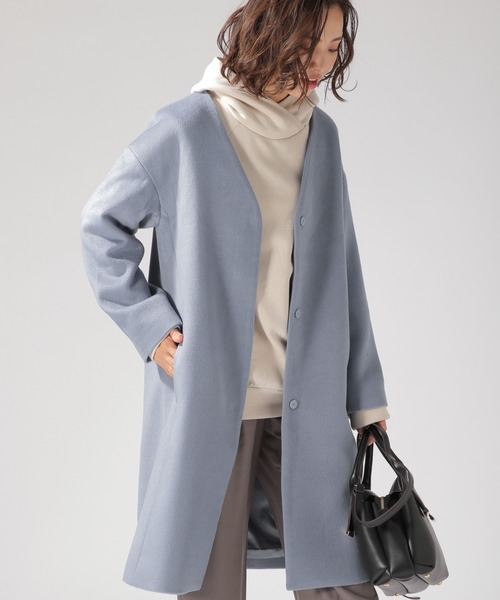 BAYFLOW（ベイフロー）の「ウールコンVネックコート（その他アウター・レディース・ライトグレー/ライトブルー/ベージュ・SMALL/MEDIUM）」の16枚目の写真