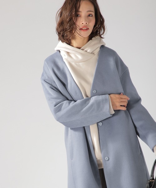 BAYFLOW（ベイフロー）の「ウールコンVネックコート（その他アウター・レディース・ライトグレー/ライトブルー/ベージュ・SMALL/MEDIUM）」の10枚目の写真