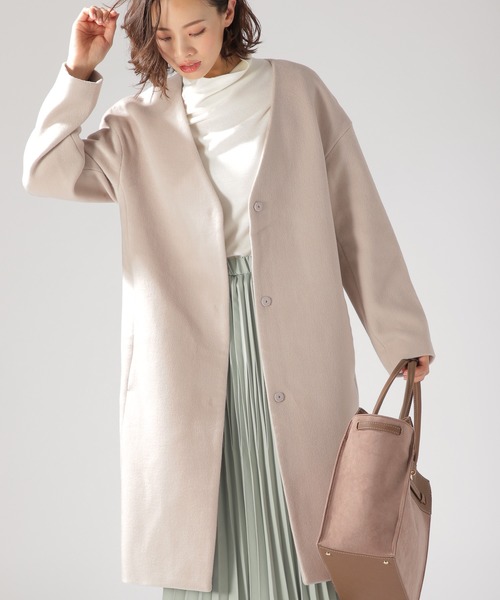 BAYFLOW（ベイフロー）の「ウールコンVネックコート（その他アウター・レディース・ライトグレー/ライトブルー/ベージュ・SMALL/MEDIUM）」の8枚目の写真