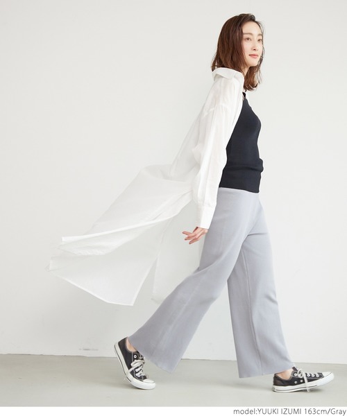 coca(coca)(コカ)の「サマーニットワイドパンツ(その他パンツ・レディース・グレー/ブラック・ONE SIZE)」の9枚目の写真