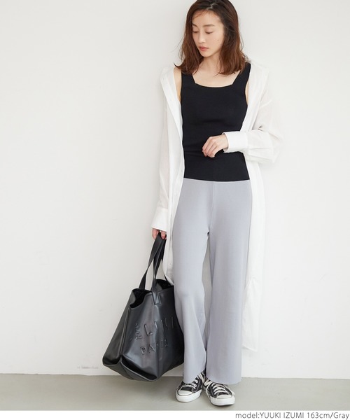 coca(coca)(コカ)の「サマーニットワイドパンツ(その他パンツ・レディース・グレー/ブラック・ONE SIZE)」の8枚目の写真