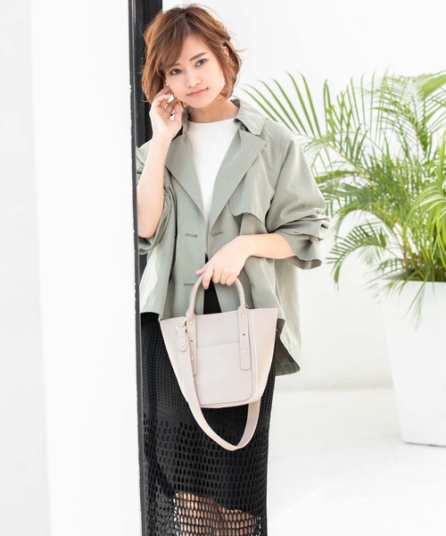 Edit Sheen(エディットシーン)の「ホワイトステッチミニトート(ハンドバッグ・レディース・ブラック/ベージュ・FREE)」の12枚目の写真