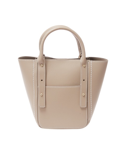 Edit Sheen(エディットシーン)の「ホワイトステッチミニトート(ハンドバッグ・レディース・ブラック/ベージュ・FREE)」の5枚目の写真