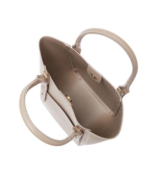 Edit Sheen(エディットシーン)の「ホワイトステッチミニトート(ハンドバッグ・レディース・ブラック/ベージュ・FREE)」の7枚目の写真