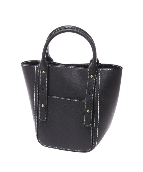 Edit Sheen(エディットシーン)の「ホワイトステッチミニトート(ハンドバッグ・レディース・ブラック/ベージュ・FREE)」の10枚目の写真