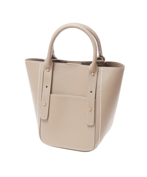 Edit Sheen(エディットシーン)の「ホワイトステッチミニトート(ハンドバッグ・レディース・ブラック/ベージュ・FREE)」の3枚目の写真