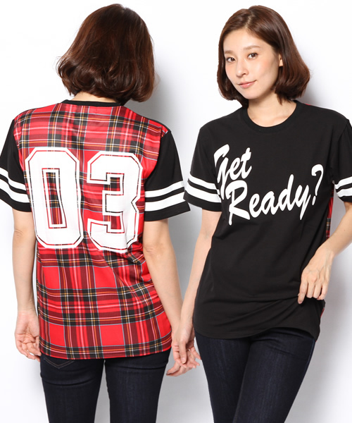 DANCE LB-03（ダンス エルビー・ゼロスリー）の「CHECK　NUMBER　TEE（Tシャツ/カットソー・レディース・グレー系/ブラック系・FREE）」の2枚目の写真
