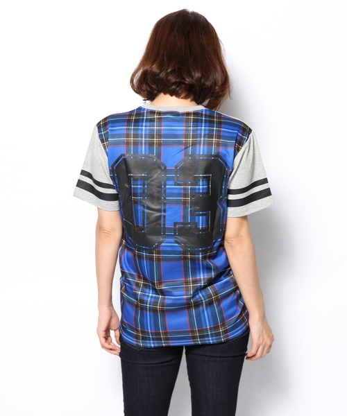 DANCE LB-03（ダンス エルビー・ゼロスリー）の「CHECK　NUMBER　TEE（Tシャツ/カットソー・レディース・グレー系/ブラック系・FREE）」の4枚目の写真